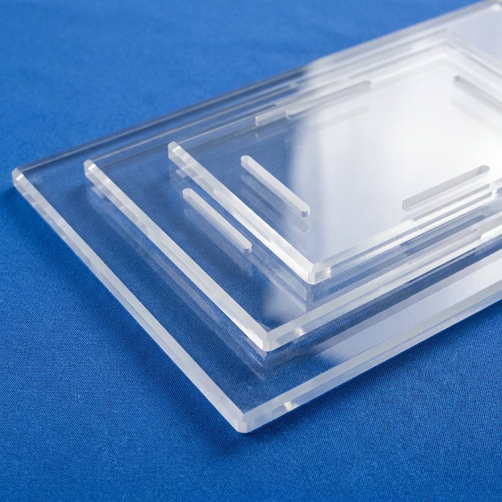 Square Quartz Plate Fused Silica Sheet Beveled Edge Polished Custom Size