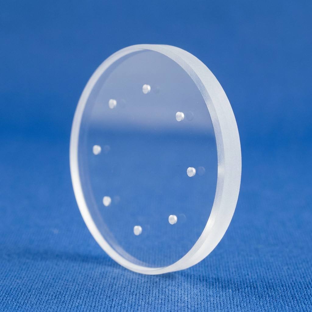 CNC Machined Quartz Plate Fused Silica Complex Shape Custom Size