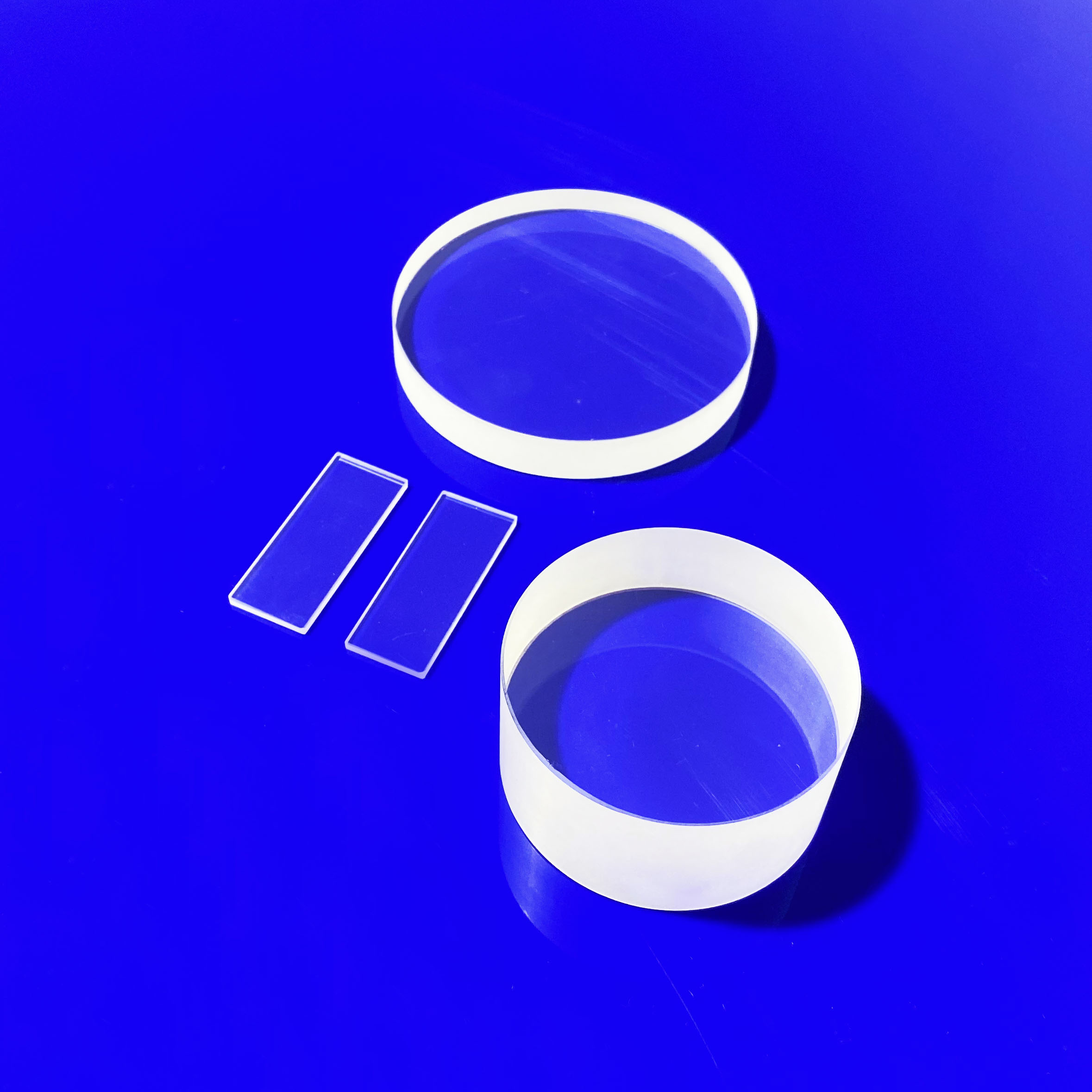 Round Quartz Plate Disc Fused Silica Clear Polished Custom Diameter