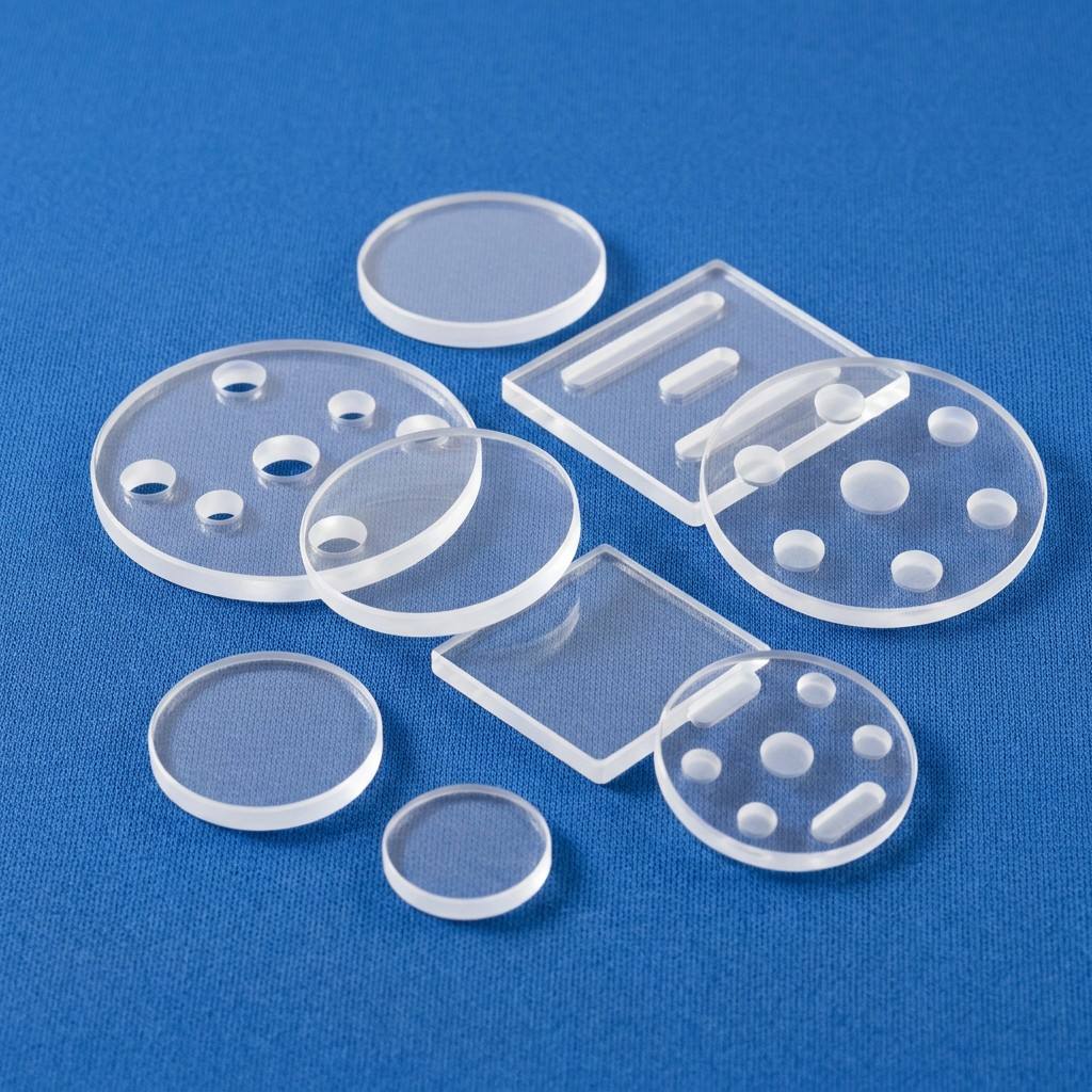 Quartz Disc with Groove Fused Silica Plate Clear Polished Custom Size