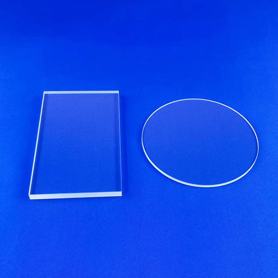 Quartz Plate with Center Hole Fused Silica Clear Polished Custom Size