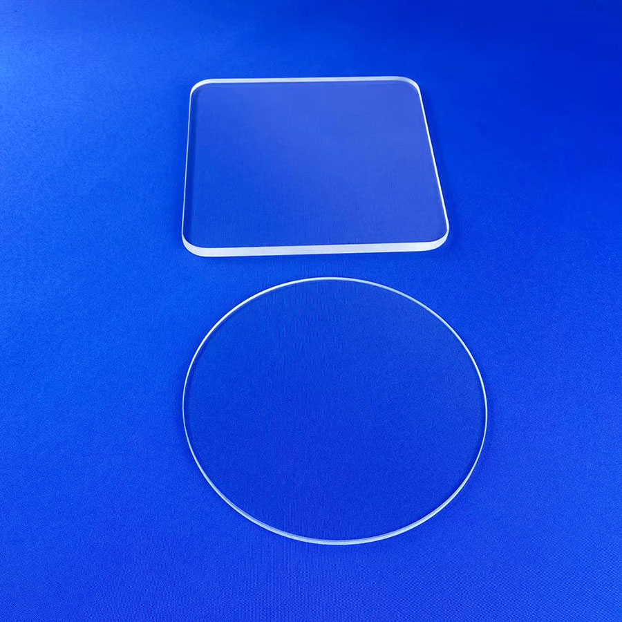 Quartz Plate with Center Hole Fused Silica Clear Polished Custom Size