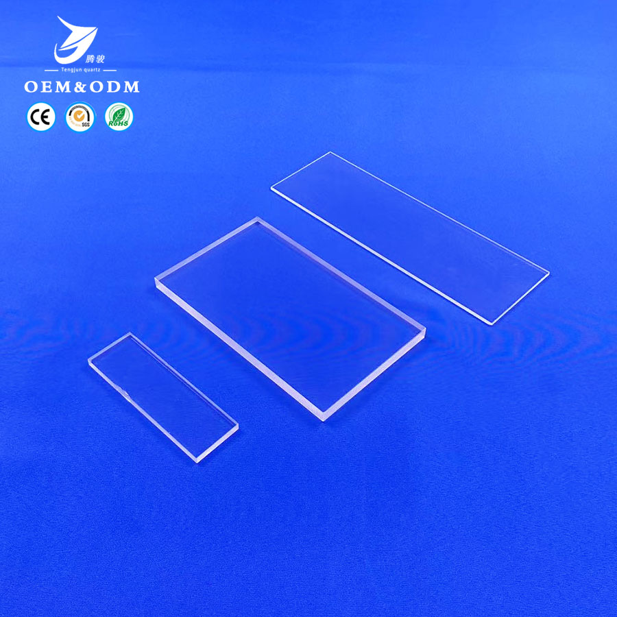 Slotted Quartz Plate Grooved Fused Silica Sheet Precision Custom Size