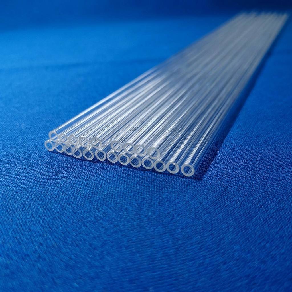 Quartz Glass Tube Raw Stock Clear Fused Silica Transparent Pipe Blank Custom Length for Glassblowing Workshop Bending Welding