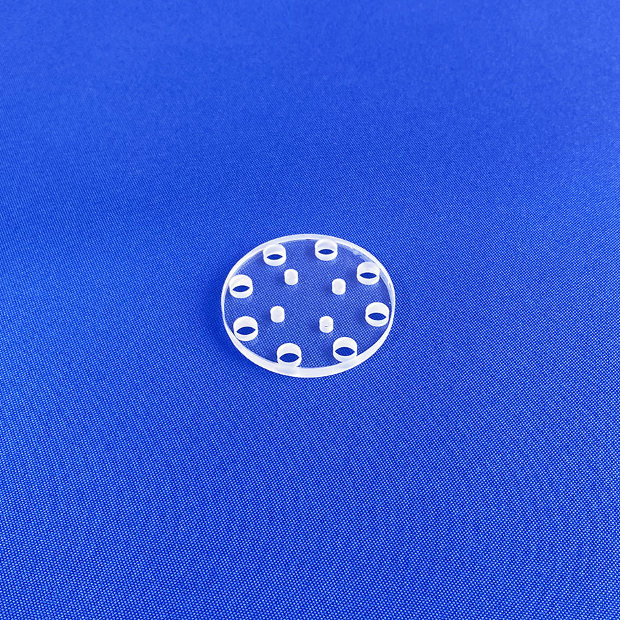 CNC Machined Quartz Plate Fused Silica Complex Shape Custom Size