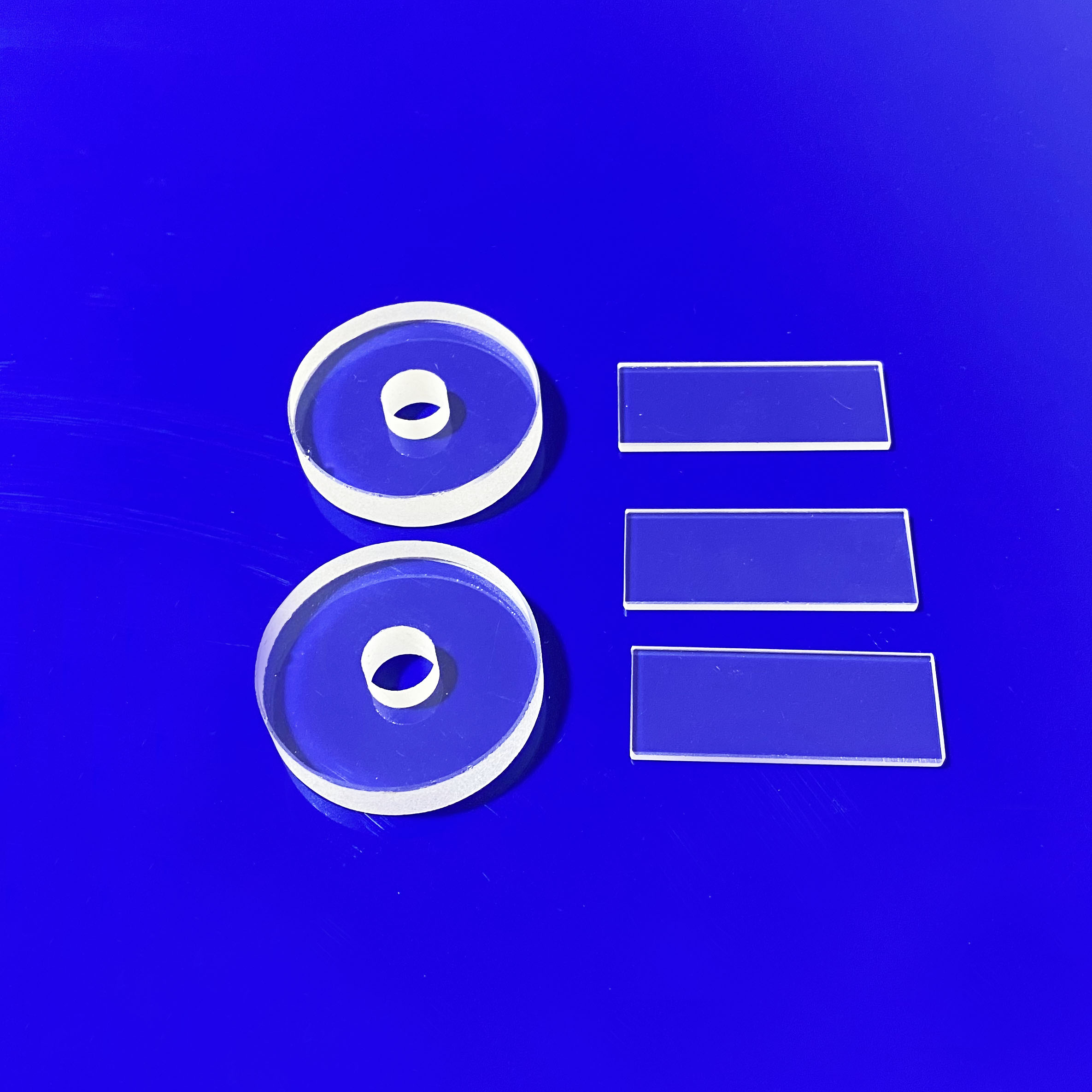 Round Quartz Plate Disc Fused Silica Clear Polished Custom Diameter